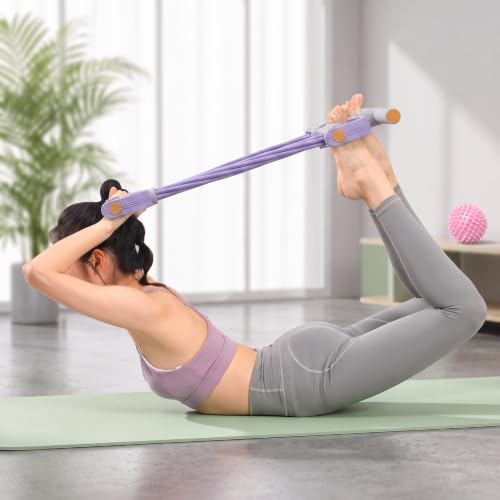 6-Tube Elastic Yoga Pedal Puller Resistance Band - color: Purple