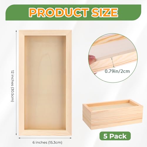 FSWCCK 5 Pack 6 x 12 inch Wood Panel Boards, Unfinished Wood Canvas Panels for Crafts, Painting Canvas, DIY Art Projects, Pouring, Arts Use with Oils, Acrylics - size: 6"X 12" 5 Pack