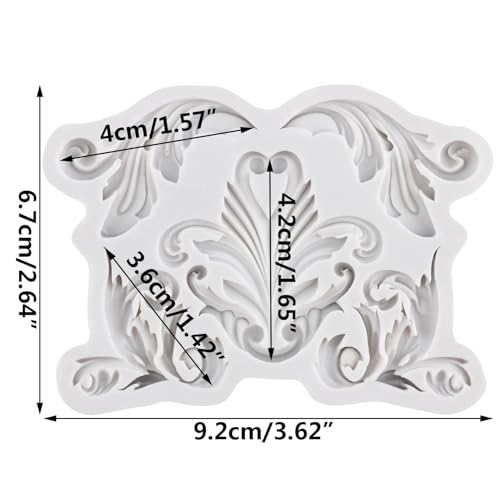 Baroque Scroll Lace Polymer Clay Molds Filigree Silicone Mold | Relief Flower Lace Mold Jewelry Making Epoxy Resin Casting Air Dry Polymer Clay Crafts - color: Style I