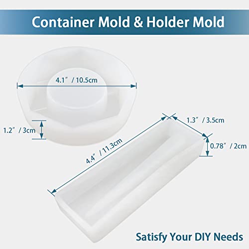 FONUNO Silicone Resin Casting Molds Pack of 5 | Epoxy Resin Molds with Large Rolling Tray & Herb Grinder Mold for DIY Resin Craft & Storage, Flexible and Reusable