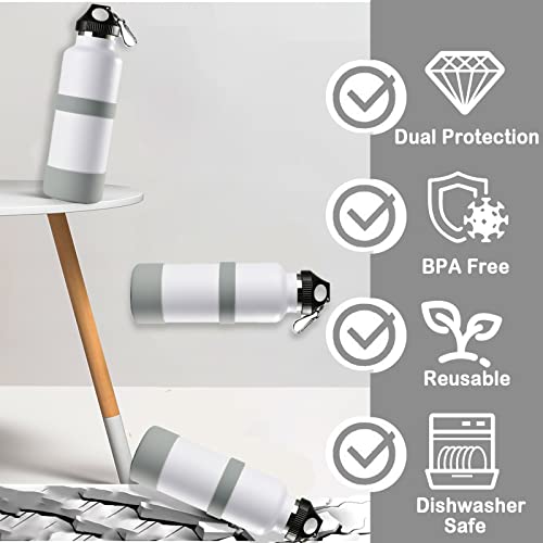 Greant Dual Protective Water Bottle Boot for HydroFlask 12oz to 64oz | Silicone Bottle Cover for Hydroflask, Anti-Slip Water Bottle Rubber Bottom for Owala 24oz, 3 Sizes - color: Grey, size: 12 Ounces