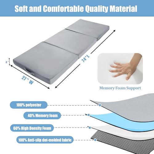 BALAPET Floor Lounger Pillow,Foldable Soft Memory Foam Floor Pillow Portable 3-Piece Folding Pillow with Handle,Suit for Meditation,Playing,Yoga,Reading,Sleeping(Light Gray) - color: Light Gray