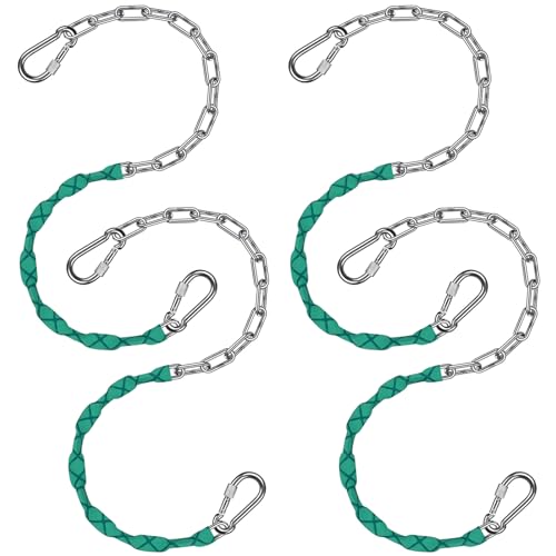 SELEWARE 4 Pcs 65" Heavy Duty Swing Chains Stainless Steel Hanging Chains - color: Green, size: 65" (4 Pcs)