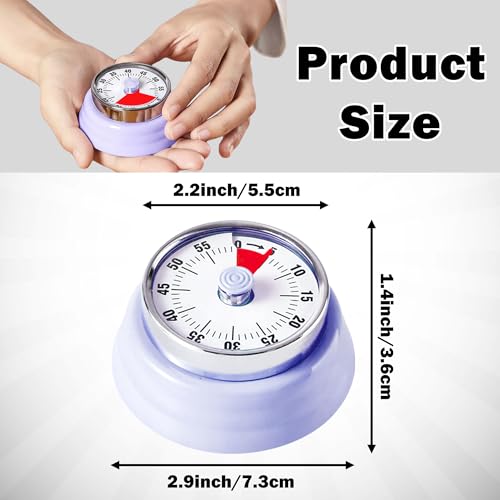 60-Minute Magnetic Visual Timer, Silent Operation and No Battery Needed, Time Management Tools for Kitchen, Homeschool Desk, Office Meetings & Home Learning Timer (Purple) - color: Purple