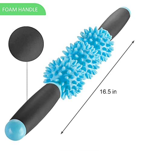 Coolife Fascia Muscle Roller, Cellulite Massager, Fascia Roller Stick - color: Light Blue