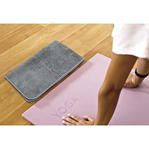 Eurow Microfiber Gym Towels, Super Absorbent & Quick Drying Sweat Towels for Fitness, Sports, Yoga, Workout, Sauna, Face & Equipment, Soft & Reusable,16x27 Inches, 6-Pack, Gray