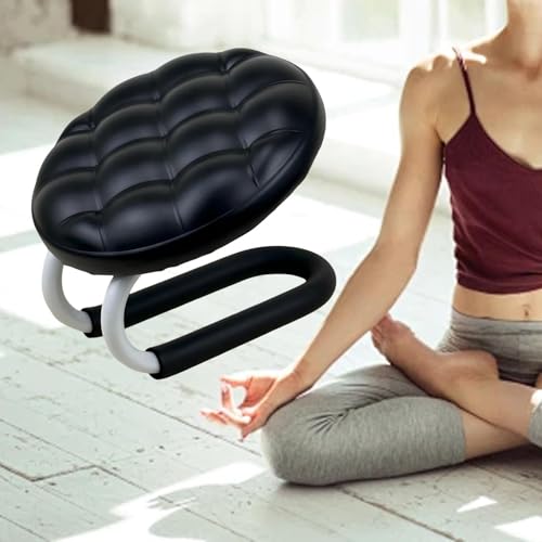 Kneeling Meditation Stool, Prayer Bench Gift Portable Kneeling Bench, Lightweight Meditation Bench Seat for Studio, Praying, Black - color: Black(round)
