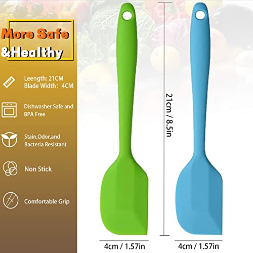 16 Pieces Silicone Spatula, 8.3 inch Small Spatulas Heat-Resistant Non-stick with Stainless Steel Core For Cake Cream Cooking Gadget