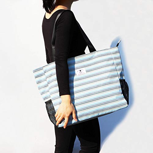 ESVAN LARGE BEACH BAG Water Resistant Lightweight 20 inch Women Oversize Tote Bag for Gym Beach Travel Pool Yoga Nurse - color: W
