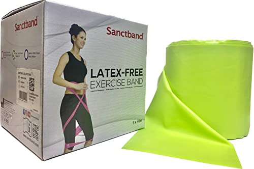 Non-Latex (Pine Level 2) Sanctband Resistance Bands 50 Yard /46 M Professional Latex Free Elastic Band for Upper & Lower Body & Core Exercise, Physical Therapy, Pilates, Workout, & Rehab