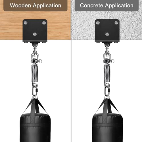 BeneLabel Heavy Bag Hanger for Punching Bag Beam Mount Hardware 360° Rotation Boxing Bag Ceiling Mount I-Beam Hanger for Hanging Heavy Punching Bags Wall Hangers - color: Beam Hanger with Spring