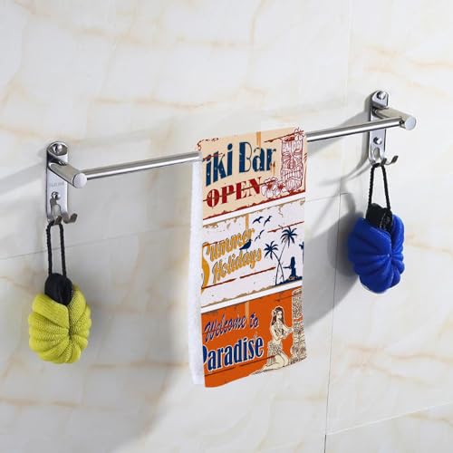 Pehede Vintage Summer Holidays Bath Hand Towel Tiki Bar Welcame to Paradise Soft Absorbent Hand Towels for Bathroom Kitchen Beach Spa Gym Yoga Swim Home Decor 15x30 in - color: Vintage Summer Holidays Bath
