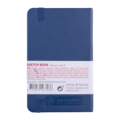 Talens Japan T9314-231M 452132 Art Creation Sketchbook, Drawing Notebook, 3.5 x 5.5 inches (9 x 14 cm), Navy Blue - color: blue (navy blue), size: 9×14cm