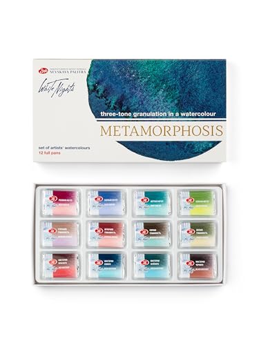 White Nights Limited Edition Granulation Metamorphoses Watercolor Collection of Professional Artist Grade Paints Vibrant Lightfast Colors by Nevskaya Palitra (Metamorphose cardboard) - color: Metamorphose cardboard