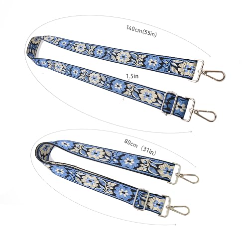 1.5" Wide Purse Strap Adjustable Replacement Gold Hardware Long Crossbody Bag Strap for Thick Shoulder Bags Canvas Handbags Straps - color: Gold Hardware-A-Pink