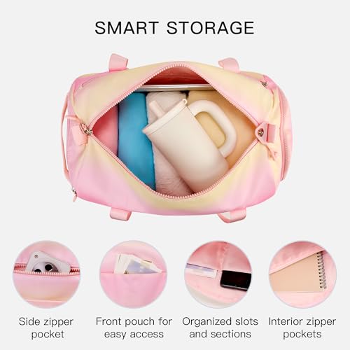STELLE Dance Bag for Girls Sports Duffle with Shoe Compartment(SSS,F) - color: Sunset Sorbet