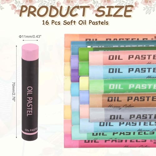MECCANIXITY Soft Oil Pastels, Oil Pastel Crayons Vibrant Color Blendable Art Supplies for Painting Drawing Blending Painting Artists Beginners Professional(Pink, Pack of 16) - color: Pink