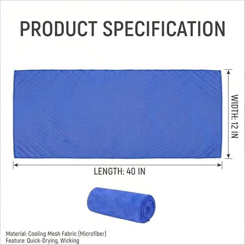 4 Packs Cooling Towels for Neck and Face(40"x 12"), Cool Sweat Towels for Hot Weather, Cooling Rag, Lightweight Soft Breathable Towels for Yoga, Sport, Workout, Running, Gym, Camping, Fitness - color: Blue/Gray/Black/Royal Blue