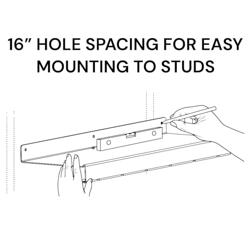 17" Accessory Shelf Compatible with Tonal – Metal Shelf with 6 T-Lock Mounts and 5 Hooks - size: 17" Metal Shelf