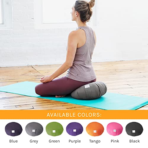 Meditation Cushion Sol Living Yoga Floor Pillow 100% Cotton Floor Cushion Removable Cover Firm Comfort Yoga Floor Cushion Seating for Adults Machine Washable Zafu Meditation Pillow Pouf Bolster Pillow - color: Grey
