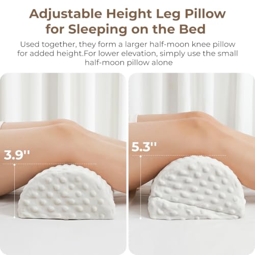 Half Moon Leg Bolster for Back Sleeping Relieve Lower Back, Knee Leg Stress