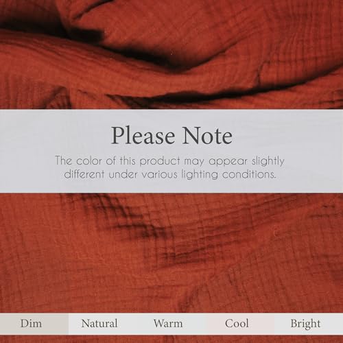 Salt Earth 100% Cotton Gauze 80"X90" Queen 4 Layered Blanket- Picante | Premium Muslin Blanket for Couch,Bed,Living,Summer Lightweight, All Seasons Blankets & Throws, Boho,Travel & Skin Friendly - color: Picante, size: 80"X90" Queen