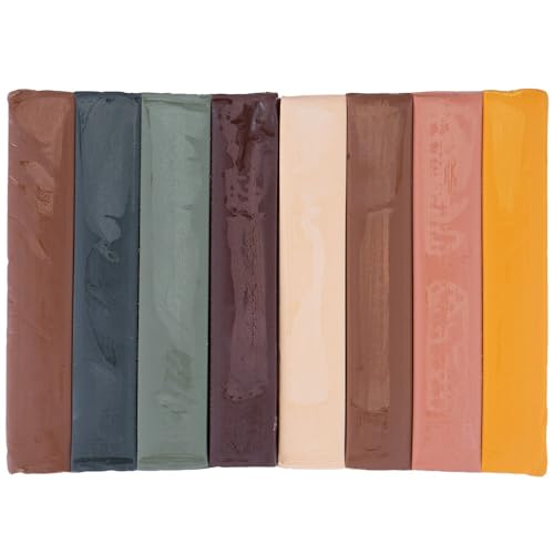 Craft County Modeling Clay – 1 lb (Eight Assorted Color Bars) – Use for Claymation, Models, and Stop Motion (Fall Fun) - color: Fall Fun