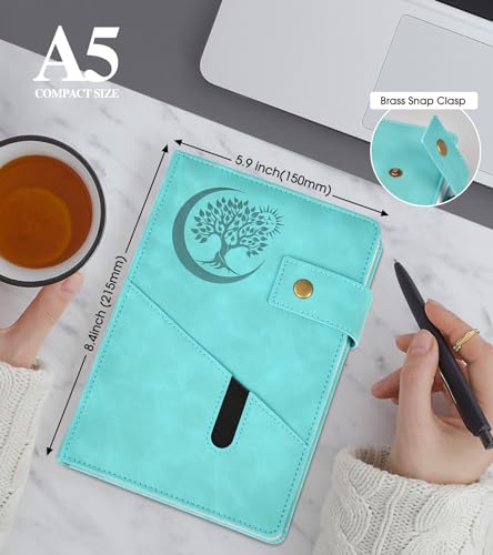 PAIBAS Blank Journal Notebook, A5 Hardcover Leather Sketchbook with 200 Pages Thick Blank Paper for Men Women, Unlined Drawing & Writing Journal, 5.9" x 8.4" Plain Notebook (blue) - color: Blue, size: Blank Page