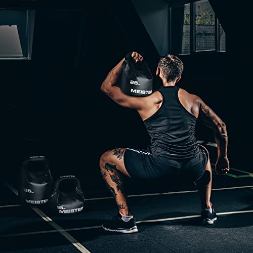 Meister BEAST Portable Sand Kettlebell - Soft Sandbag Weight - 15lb / 6.8kg - Black