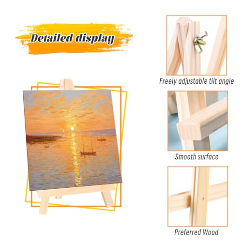 12 Pack 9 Inches Wooden Tabletop Easel Stand for Canvas Painting Display | Sturdy Structure, Anti-Slip Stable Base, Perfect for Artists, Adults And Students, Great for DIY Art Craft Drawing Projects