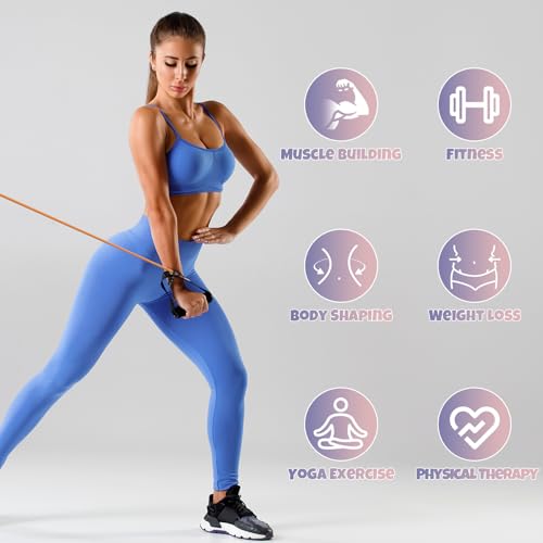RitFit Single Resistance Bands with Handles Door Anchor for Home Gym - size: 15-20lbs