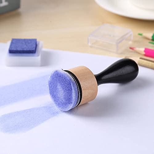 Ink Paints Mixing Blending Tool Mini Round Foam Refills, for Scrapbooking Craft, Control of Ink Placement, No More Inky Fingers Ink Blending Tool with Spare Pads for Rubber Stamping & Scrapbooking - color: 1 Handle+2 Foam Refills