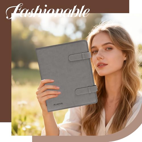 Gray Leather Sketchbook Cover 9x12, Travel Drawing Portfolio | Portable sketch kit organizer, pencil holder, Fits 9x12 Sketch Book, Spiral Pad, Compact artist storage case - color: Gray, size: Large-9x12