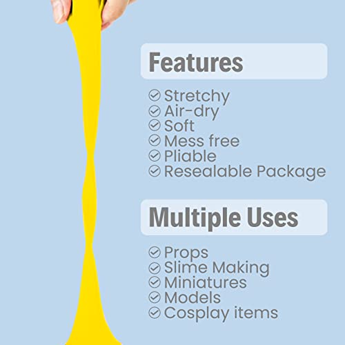 BOHS Yellow Modeling Foam Clay - 1.1 Lbs, Squishy,Soft, Air Dry -for Flower Mirror,Cosplay,Fake Bake, Slime Supplies-500g (Pack of 3) - color: Yellow, size: 500 g (Pack of 3)