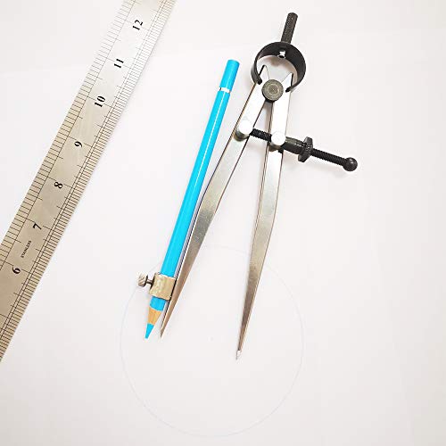 6 inch Professional Leather Work Divider, Woodworking Compass with Pencil Holder, Spring Divider Wing Compass