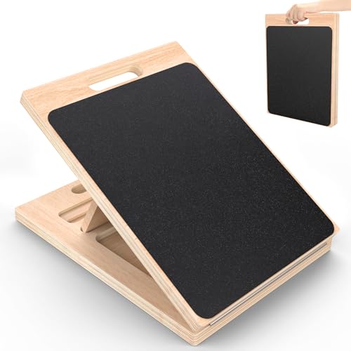 Adjustable Wooden Slant Board for Calf Stretching ,Portable Calf Strecther Incline Board for Knees Ankle Heel Feet Leg,Slanted Board for Physical Therapy