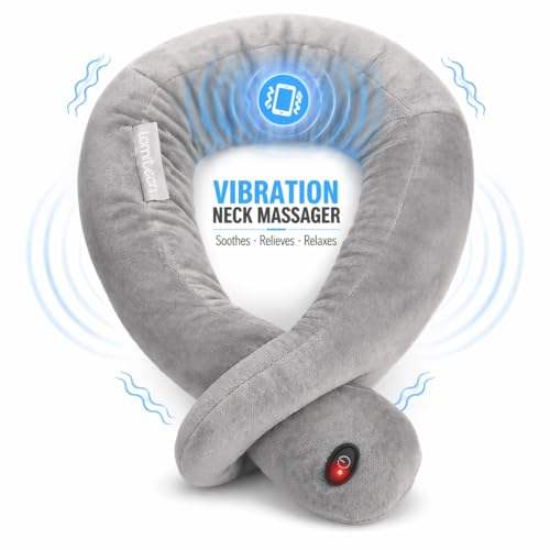 Travel Pillow with 3 Vibration Modes,Airplane Massage Pillow - color: Dark Gray