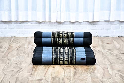 Leewadee Foldable Floor Mattress – 2 in 1 Floor Meditation Mat for Yoga and Relaxation, Seating Futon with Kapok - color: Sf15 - Blue