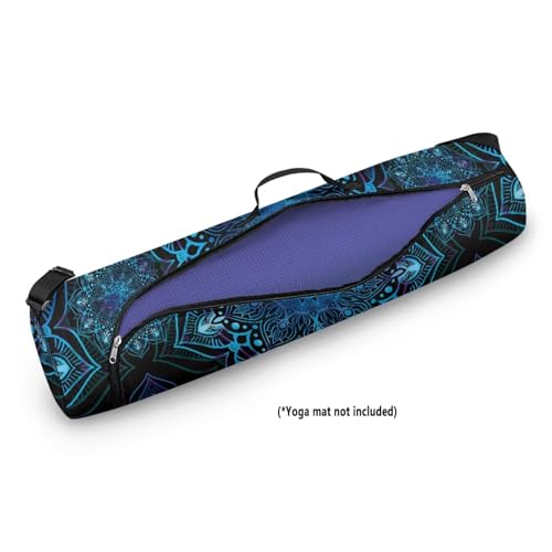 Yoga Mat Bag Portable Yoga Mat Holder with Adjustable Strap Lighweight Gym Tote Bag with Handle - color: Boho Mandala Print