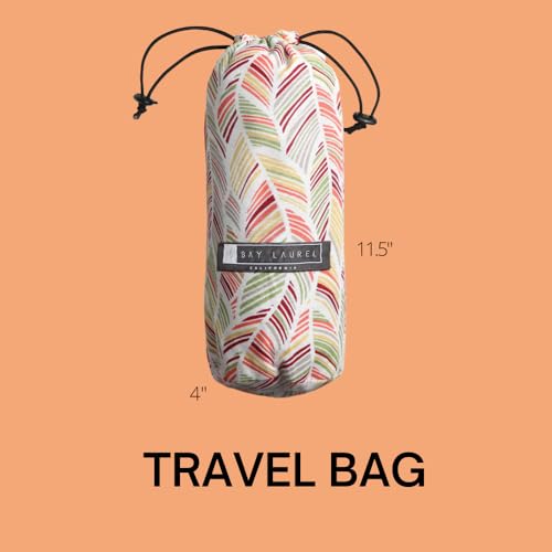 BAY LAUREL Turkish Beach Towel with Travel Bag 39 x 71 Quick Dry Sand Free Lightweight Large Oversized Towels Light - color: Orange With Red Floral