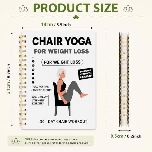 Chair Yoga for Seniors Over 60 Book, 30-Day Balance & Mobility Guide - color: White