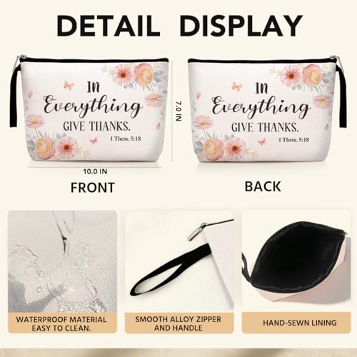 Jztco Christian Gifts for Women Makeup Bag, Skincare Bag for Her Mom Mum | Encouragement Religious Gifts Makeup Zipper Pouch Bag Bible Verse Cosmetic Bags Scripture Christmas Birthday Gifts - color: Multicolor0651