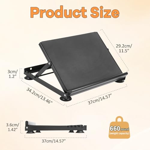 Heavy Duty Slant Board for Calf Stretching, 660lbs Capacity, 15.75 Inch 5-Level Adjustable Stretch Board for Squat, Plantar Fasciitis Relief, Non-Slip Foot Ramp