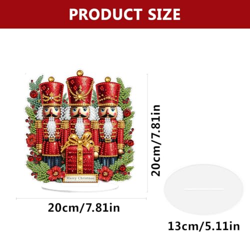 Christmas Diamond Art Kits for Adults,Nutcracker Soldiers Diamond Painting | Double Sided Christmas Pearl Art Kits for Adults,DIY Special Shaped Crystal Winter Desktop Decoration (7.8×7.8 In) - color: DP04714