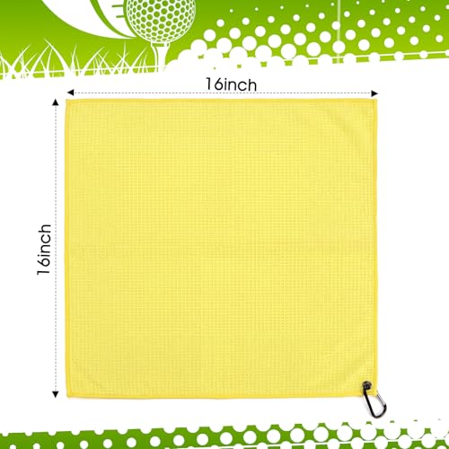 Remagr 4 Pack Golf Towel Microfiber - color: Red, Orange, Yellow, Purple