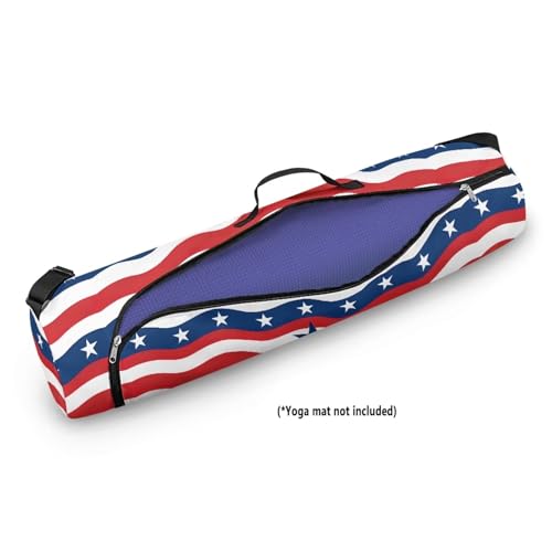 Yoga Mat Bag for Women & Men Full-Zip Yoga Mat Carrier Bag for Class Workout Park with Adjustable Strap - color: American 250th Flag