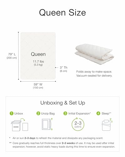 FULI Premium Japanese Futon Bed, Foldable, Wavy Foam Core, Queen, White | Portable Sleeping Pad Shikibuton, Made in Japan, cotton surface, polyester and polyurethane foam fill, 2.5 in thick - size: Queen (79"L x 59"W), style: Premium