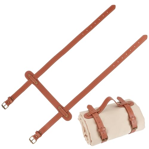 PU Leather Yoga Blanket Mat Carrier Portable Picnic Blanket Rug Roll Carry Strap Adjustable Handle Beach Mat Motorcycle Bedroll Holder Belt for Outdoor Camping Travel Hiking - style: max 20cm