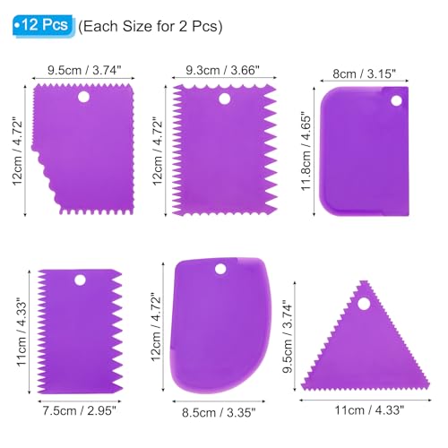 PATIKIL 12 Pcs Plastic Clay Scraper, 2 Set Pottery Tools Soft Carving Scraper Kit Clay Sculpting Tools Ceramics Cutter for Beginners Pottery Modeling, Purple - color: Purple
