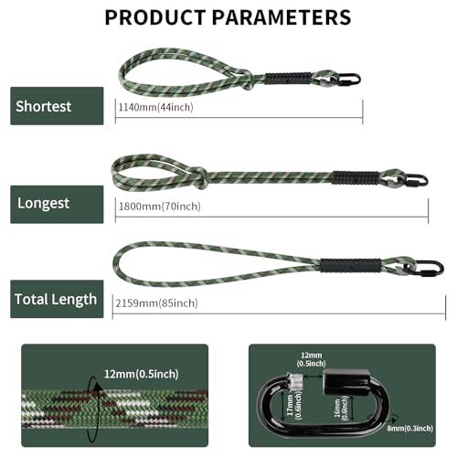 Heavy Duty Tree Swing Ropes, Hammock Tree Straps Hanging Kit, for Outdoor Swings Hammock Playground Set Accessories (7ft,85",Green,2Pack) - size: 7FT-2Pack